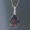 Natural Australian Black Opal and Diamond Gold Pendant (10mm x 7mm) Code -EP16