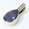 10k Gold - Solid Black Opal - Natural Diamonds