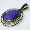 10k Gold - Solid Black Opal - Natural Diamonds