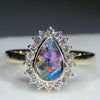 Stunning Natural Australian Opal 18k Gold and Diamond Ring