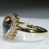 Natural Australian Boulder Opal and Diamond 18k Gold Ring -Size 7.5 Code EJ9