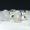 Australian Crystal Opal Silver Earrings (7mm x 4mm) Code - SE452