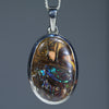 Natural Australian Boulder Opal Silver Pendant