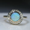 Natural Australian Boulder Opal Gold and Diamond Ring