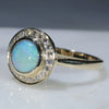 10k Gold - Solid Boulder Opal - Natural Diamonds