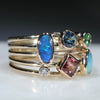 Natural Australian Opal and Gem Stone Gold Ring - Size 7 US Code EJ35