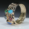 Natural Australian Opal and Gem Stone Gold Ring - Size 7 US Code EJ35