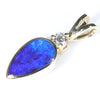 18k Gold - Solid Boulder Opal - Natural Diamond