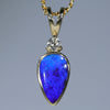 Natural Australian Boulder Opal Gold and Diamond Pendant