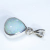 Natural Solid Coober Pedy White Opal and Diamond Silver Pendant with Silver Chain (10mm x 9mm) Code - ESP45
