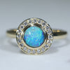 Diamond Halo Gold Opal Ring