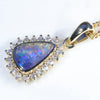 Natural Solid Australian Boulder Opal and Diamond 18k Gold  Pendant (9mm x 6mm) Code - ESP120