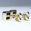Natural Australian Solid Boulder Opal Gold Earring Studs (4.5 x 4.5mm) Code GE140
