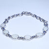 Natural Australian White Opal Silver Bracelet