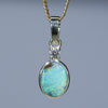 Natural Australian boulder Opal Gold and Diamond Pendant