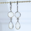Beautiful White Opal Silver Drop Earrings