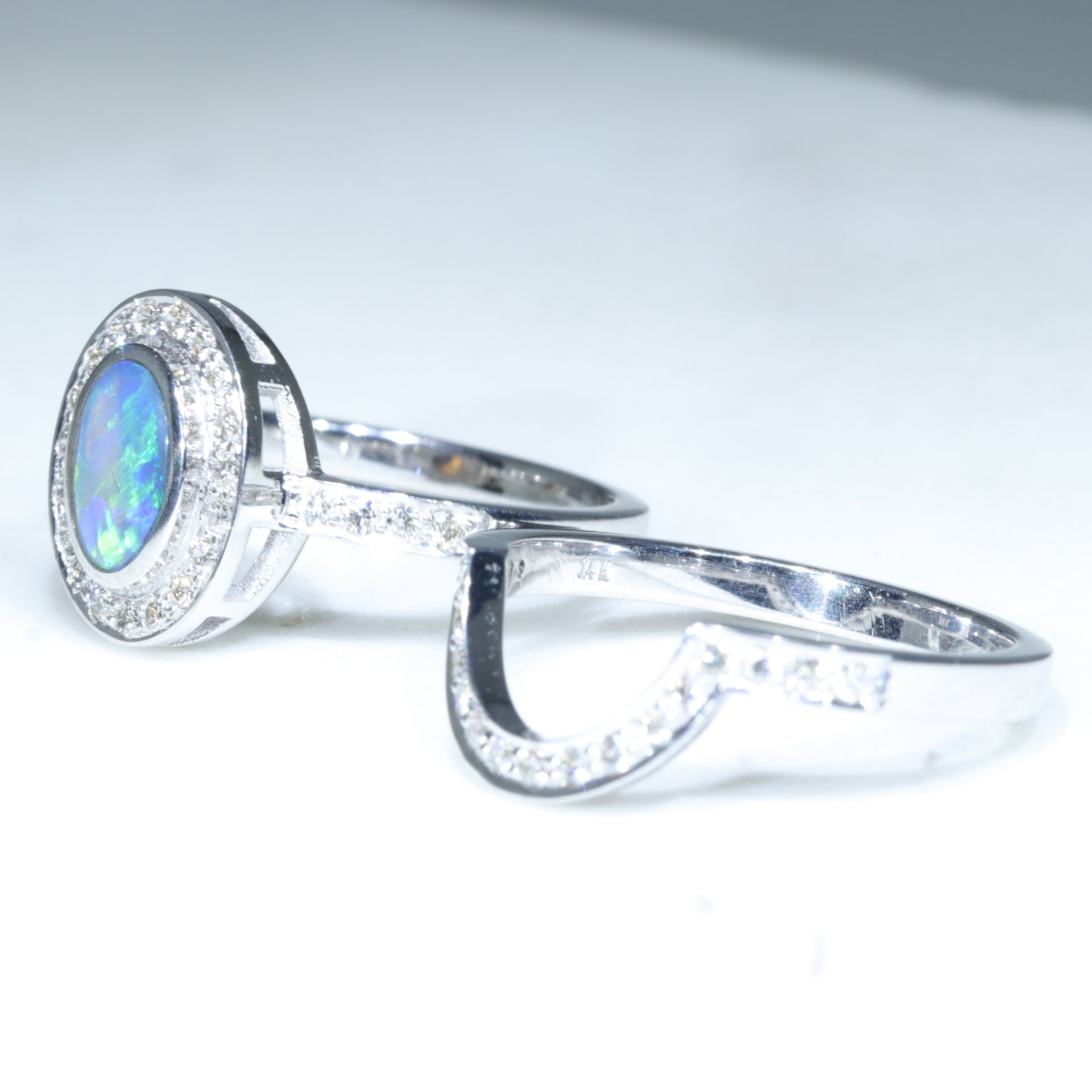 Opal and diamond 2024 wedding ring