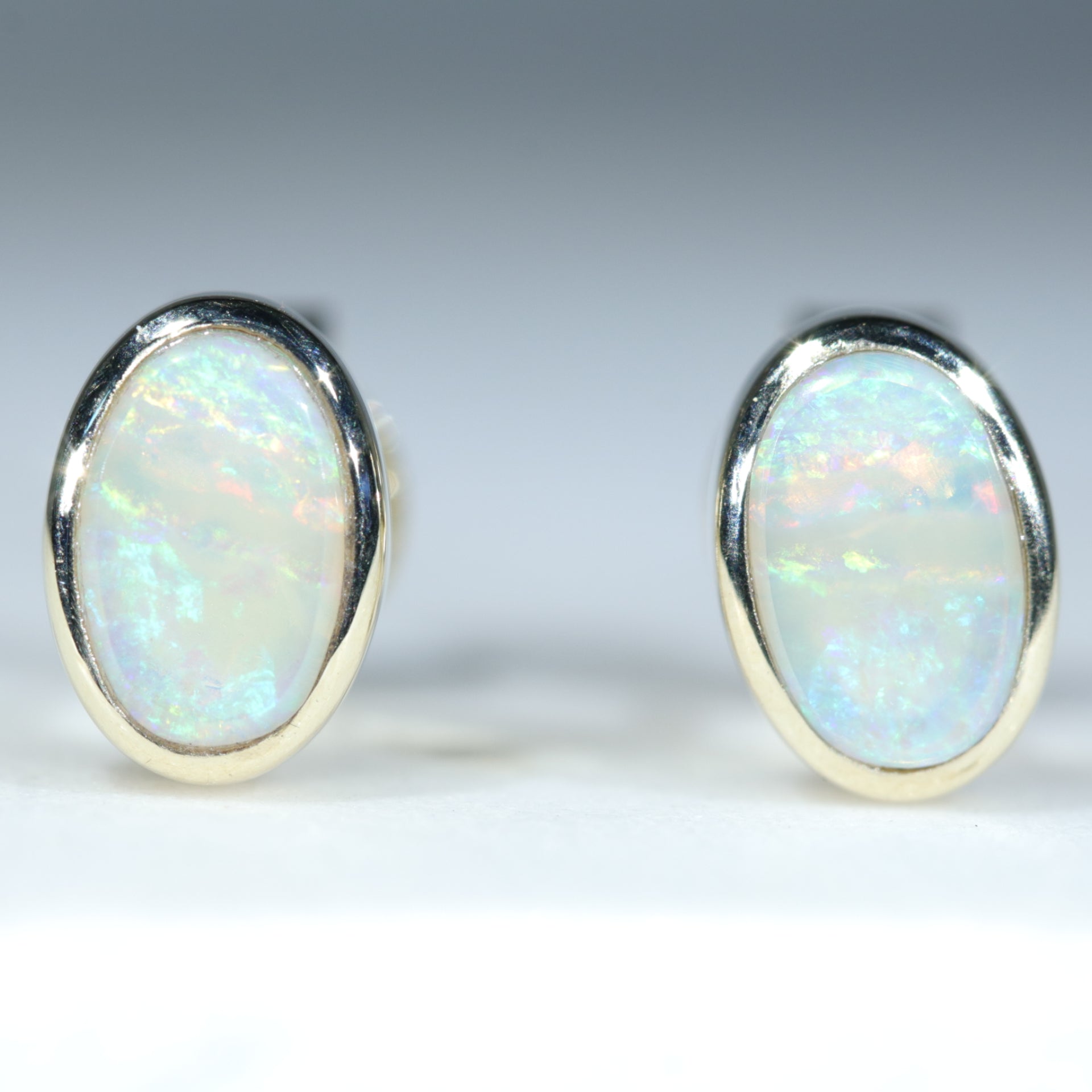 Genuine opal on sale stud earrings