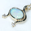 10k Gold - Solid Crystal Opal - Natural Diamonds