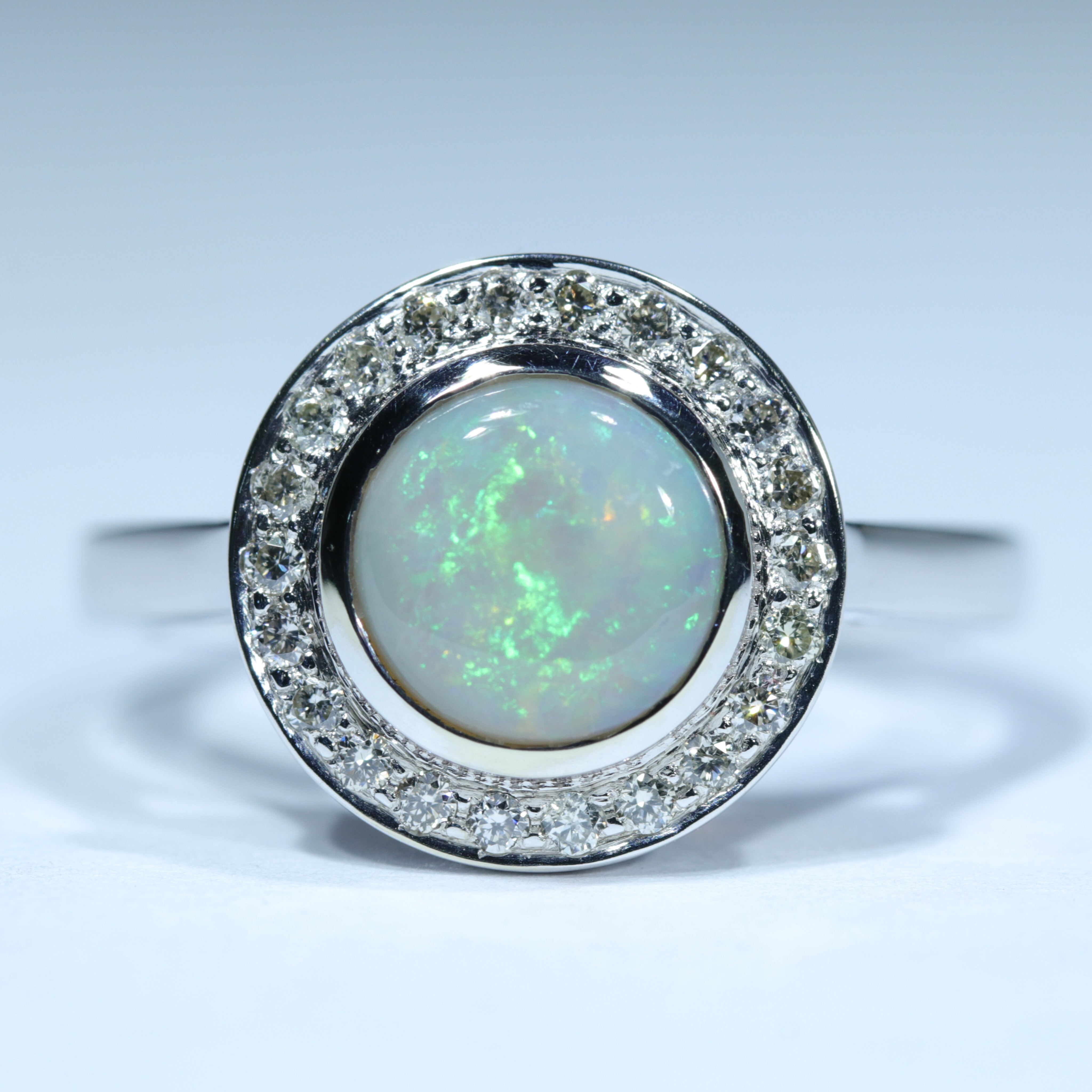 14k white gold opal shop ring