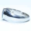 Silver Opal Men's Ring Side View