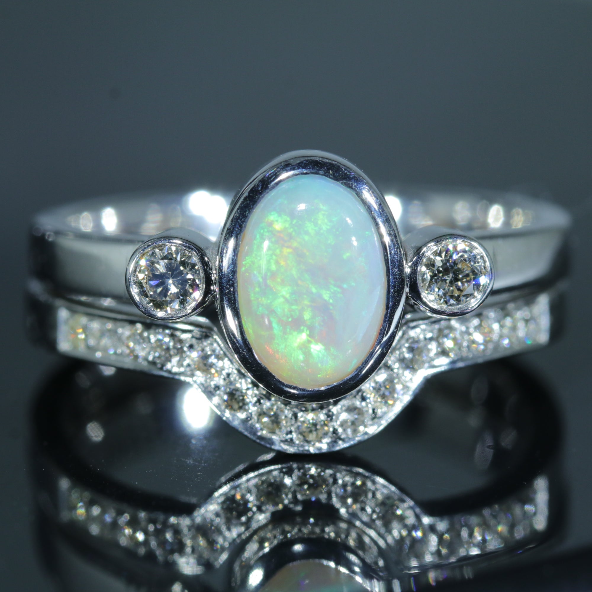 Natural Opal Engagement And Wedding Ring Set 14k White Gold   InShot 20230208 175731522 2000x 