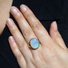 Large Australian Boulder Opal Gold Ring - Size 8.25 US Code JGR021