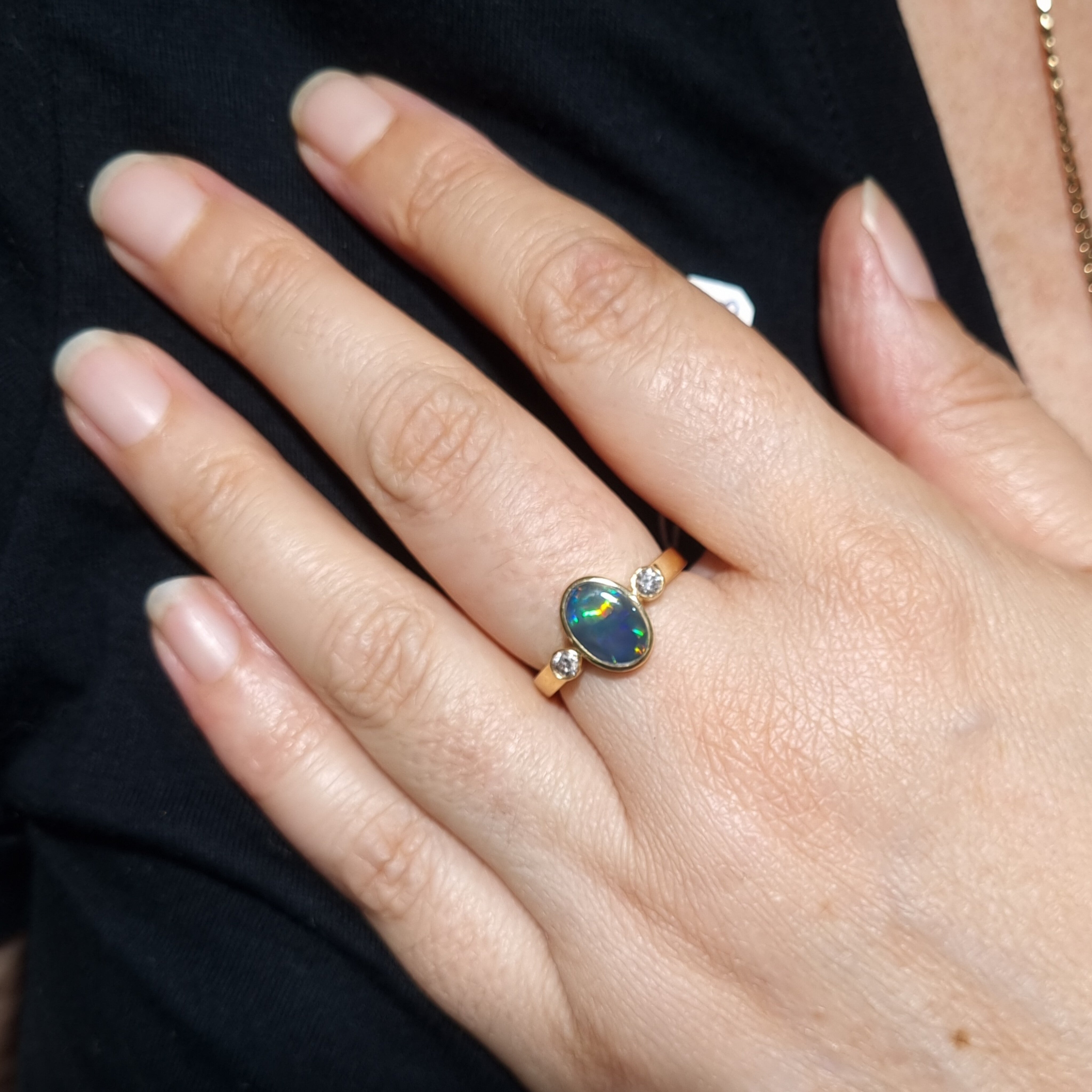 Black Opal Gold Ring Neon Blue Australian Engagement ring For Sale at  1stDibs | australian black opal ring blue nile, opal rose gold engagement  rings blue nile, black opal jewellery blue nile