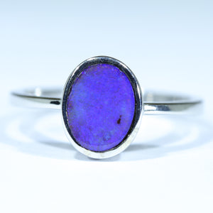 Natural Australian Boulder Opal Silver ring