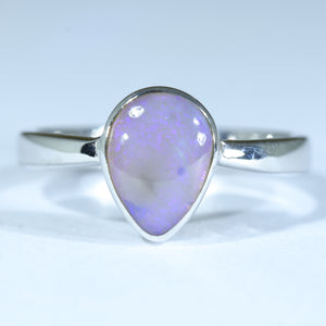 Natural Australian Lighting R5idge Dark Opal Silver ring