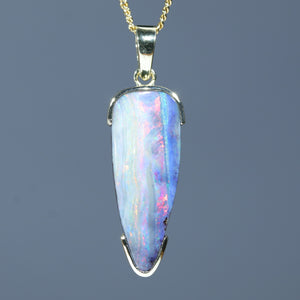 Stunning Natural Australian Boulder Opal Gold Pendant