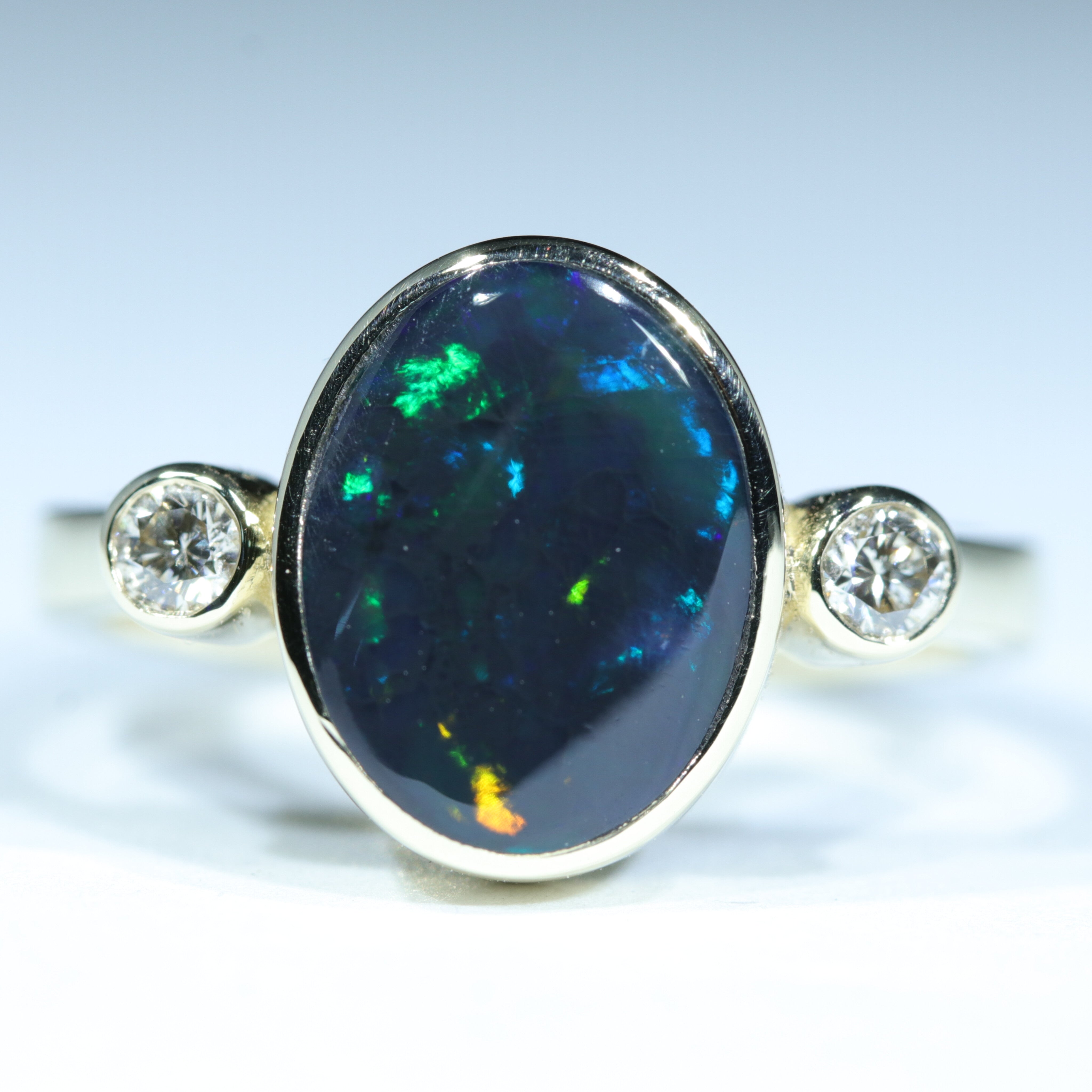 Black gold opal deals ring